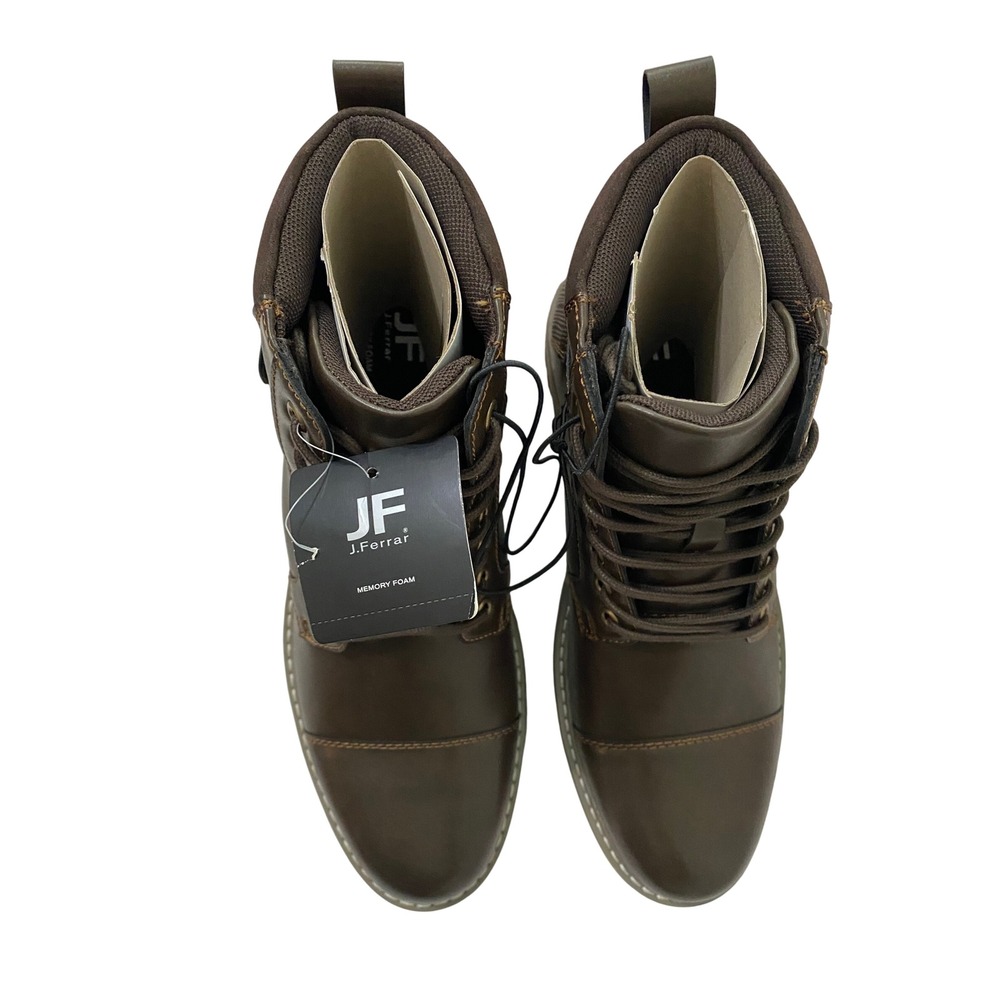 J. Ferrar Slate Brown Cap Toe Buckle Combat Boots Men’s 8 M Memory Foam - Picture 3 of 9